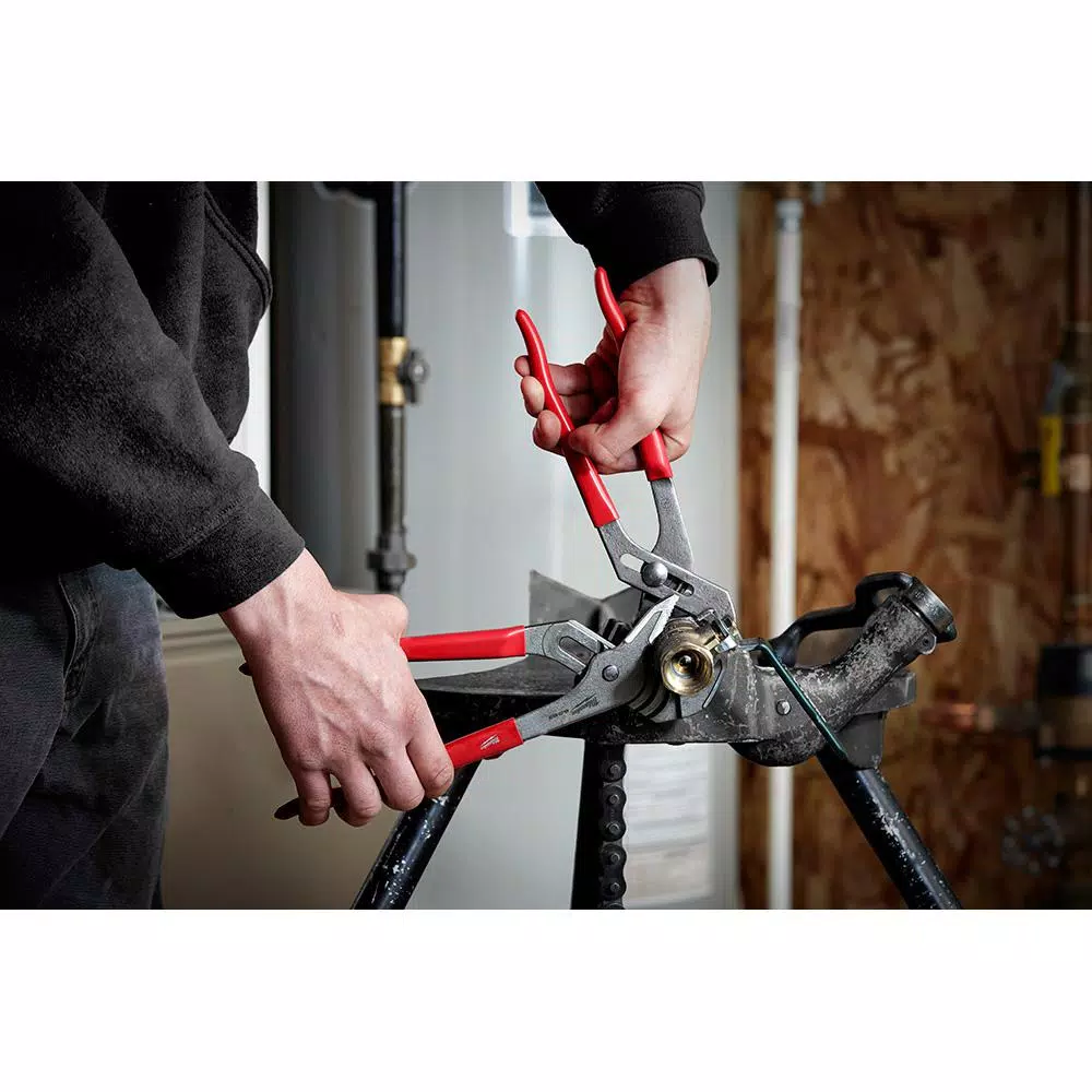 Milwaukee 10 in. Straight Jaw Pliers with Dipped Grips