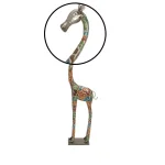 LITTON LANE Stylized Giraffe Metal Sculpture - 73" Tall Multi-Colored Glazed Iron Statuary thumbnail 4