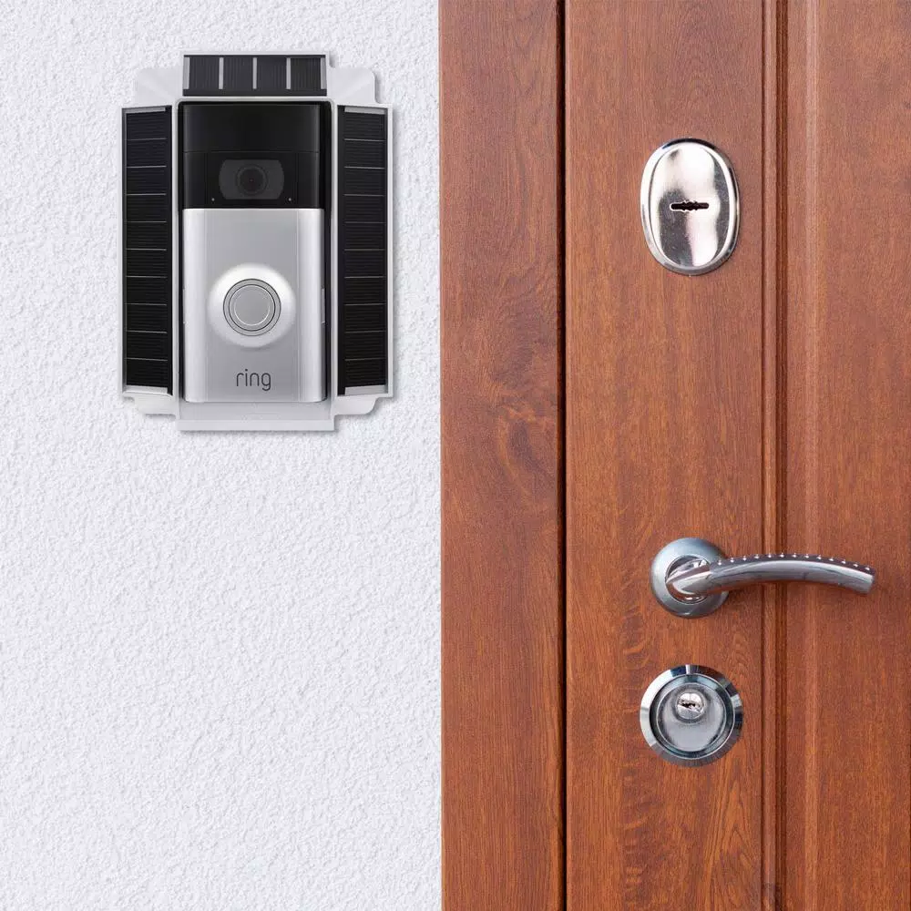 Wasserstein Solar Charger Mount for Ring Video Doorbell 2, Weatherproof, White