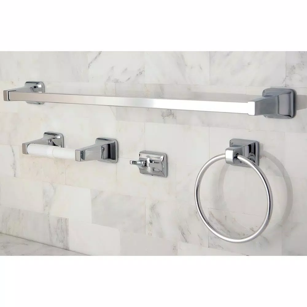 Kingston Brass Americana 4-Piece Polished Chrome Bath Hardware Set