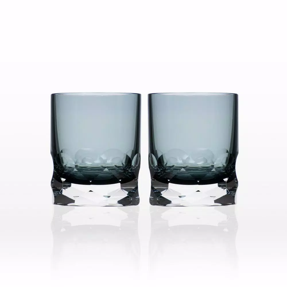 Rolf Glass Vienna 7 oz. Smoke Blue Old-Fashioned Glass Set (Set of 2)