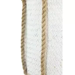 LITTON LANE Set of 3 Round Palm Leaf and Rope Wicker Storage Baskets with Handles, White thumbnail 5