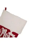 Glitzhome 21 in. Fabric Christmas Stocking with Reindeer and Snowflake Design, Red and White thumbnail 3