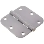 Hardware Essentials 3-1/2 in. Satin Chrome Residential Door Hinge, 5/8 in. Radius, Full Mortise (9-Pack) thumbnail 1