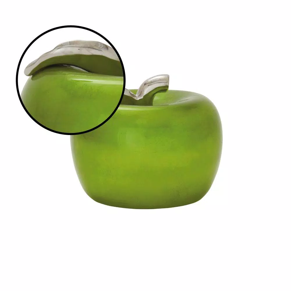 LITTON LANE Modern Reflections 11 x 9 in. Emerald Green Ceramic Decorative Apple Sculpture