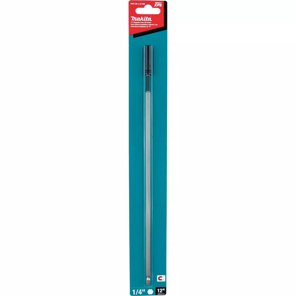 Makita ImpactXPS 12 in. Magnetic Insert Bit Holder, Hex Shank, Alloy Steel