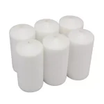 Stonebriar Collection Stone Briar 6 in. White Unscented Paraffin Pillar Candles, Set of 6 thumbnail 4