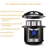 Megachef 6 Qt. Stainless Steel Digital Electric Pressure Cooker with 14 Programmable Settings thumbnail 4