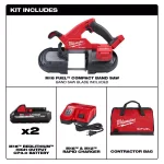 Milwaukee M18 FUEL 18V Brushless Cordless Compact Band Saw Kit with Two 3.0 Ah Batteries thumbnail 2