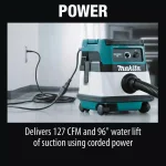 Makita 18V X2 LXT Cordless/Corded 2.1 Gal. HEPA Dry Dust Extractor Vacuum Kit thumbnail 9