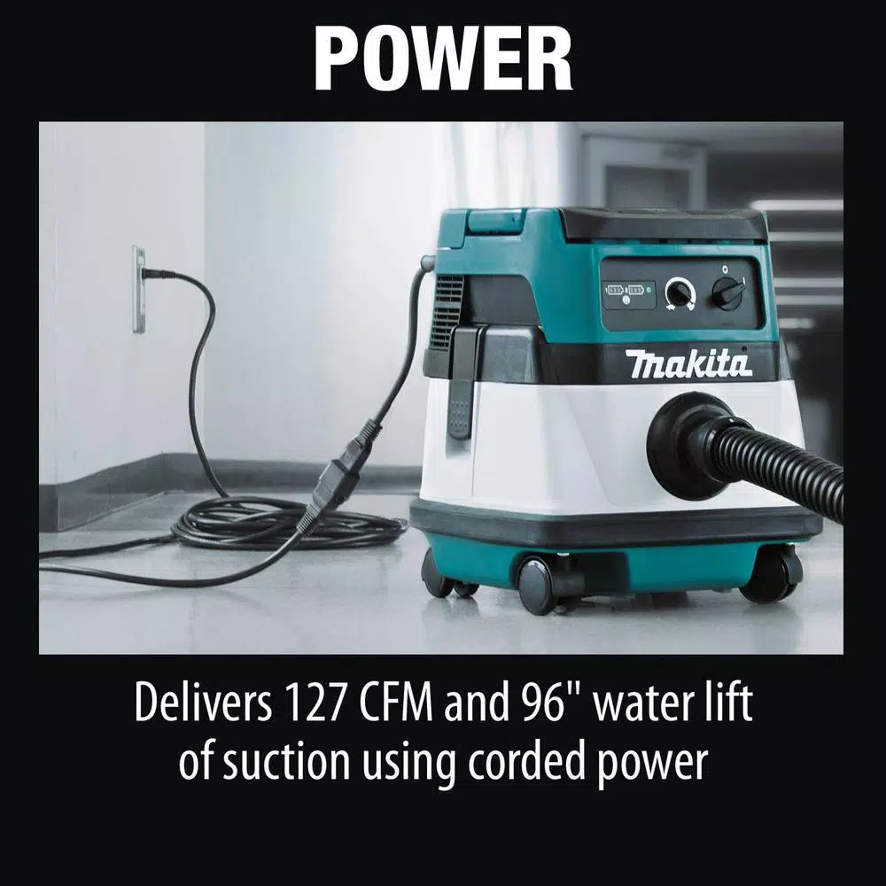 Makita 18V X2 LXT Cordless/Corded 2.1 Gal. HEPA Dry Dust Extractor Vacuum Kit
