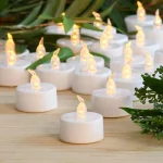 LUMABASE Amber LED Tea Light Candles - Battery Operated Flickering Flameless Set (24-Count) thumbnail 5