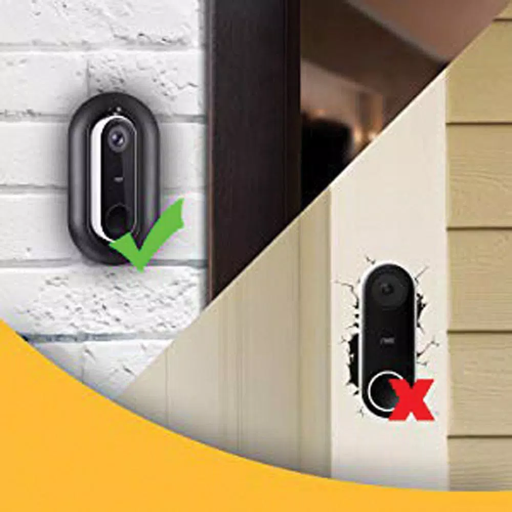 Wasserstein Weather and UV-Resistant Wall Plate and Adjustable Angle Mount Bundle for Nest Hello Video Doorbell