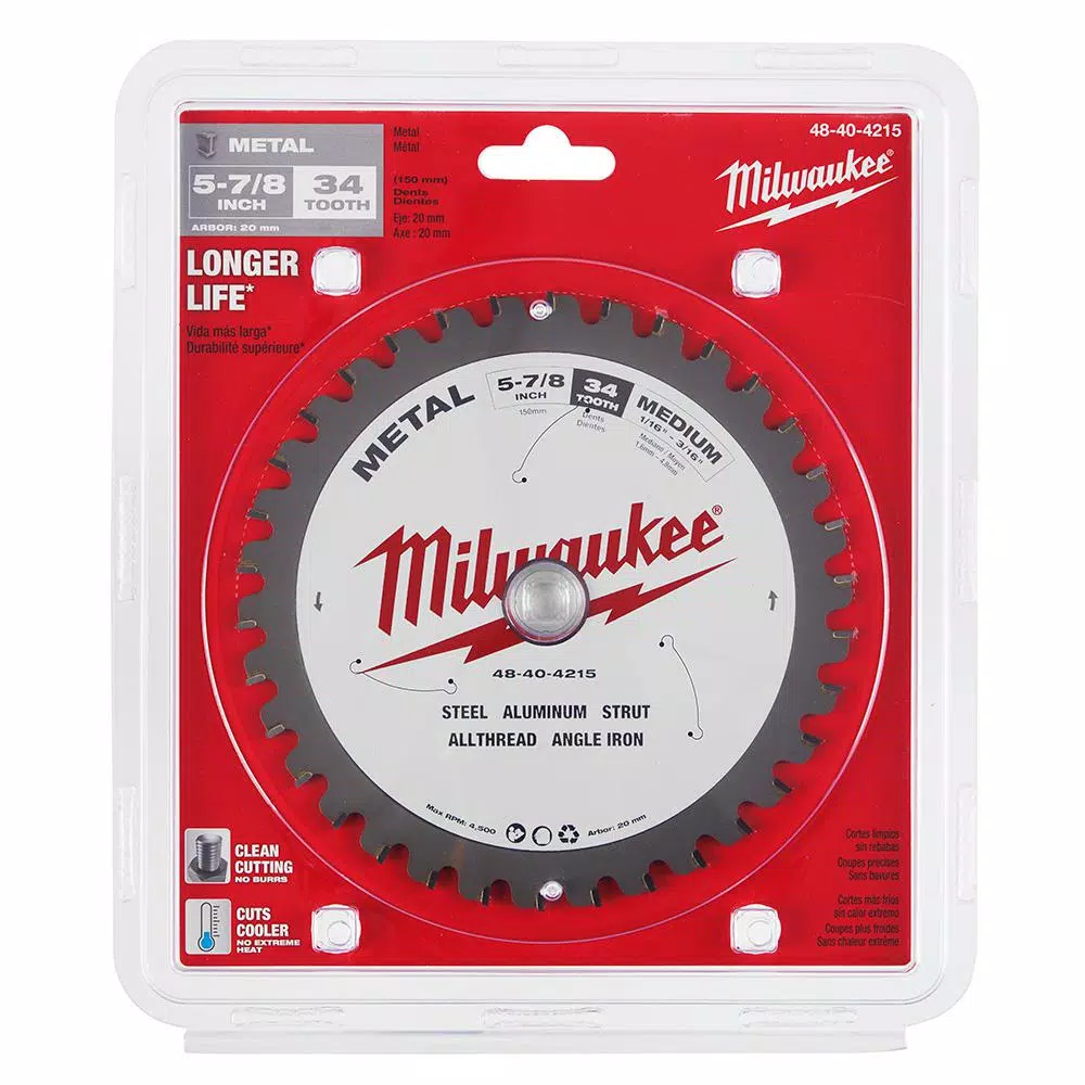 Milwaukee 5-7/8 in. 34T Carbide Metal Cutting Circular Saw Blade