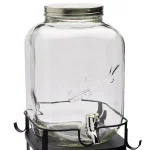 Unbranded Mason Craft and More 6-Piece Glass Beverage Dispenser Set with Metal Rack and 16 oz. Mugs thumbnail 2