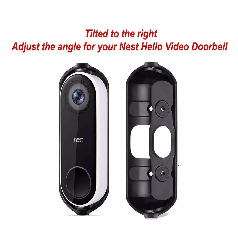 Wasserstein Adjustable Angle Wall Mount for Google Nest Hello Video Doorbell, Black