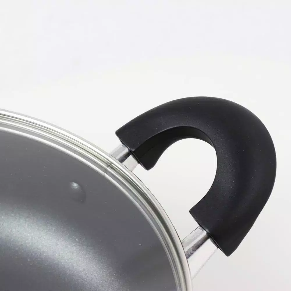 Oster Clairborne 3 qt. Aluminum Nonstick Saute Pan with Glass Lid, Charcoal Grey