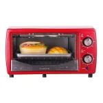 Ovente 700W 4-Slice Electric Toaster Oven with 9.5L Capacity, Timer, and Tempered Glass Door - Red thumbnail 4