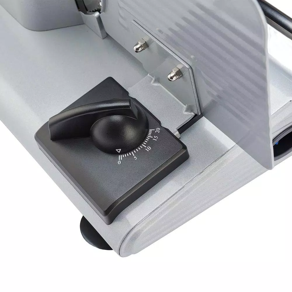 LEM Belt Driven 7.5 in. Stainless Steel Food Slicer, 150W, 0-20 mm Thickness