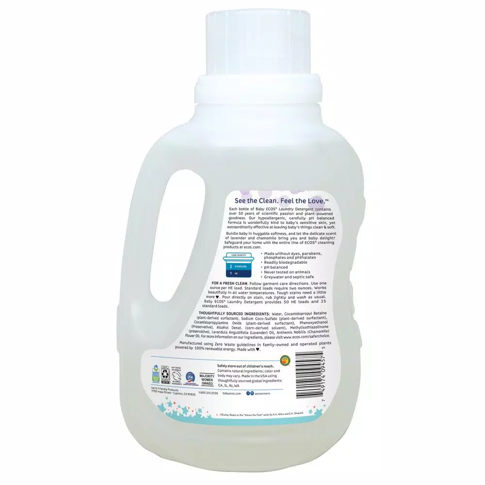 ECOS Baby Disney Lavender and Chamomile Liquid Laundry Detergent, 50 oz.