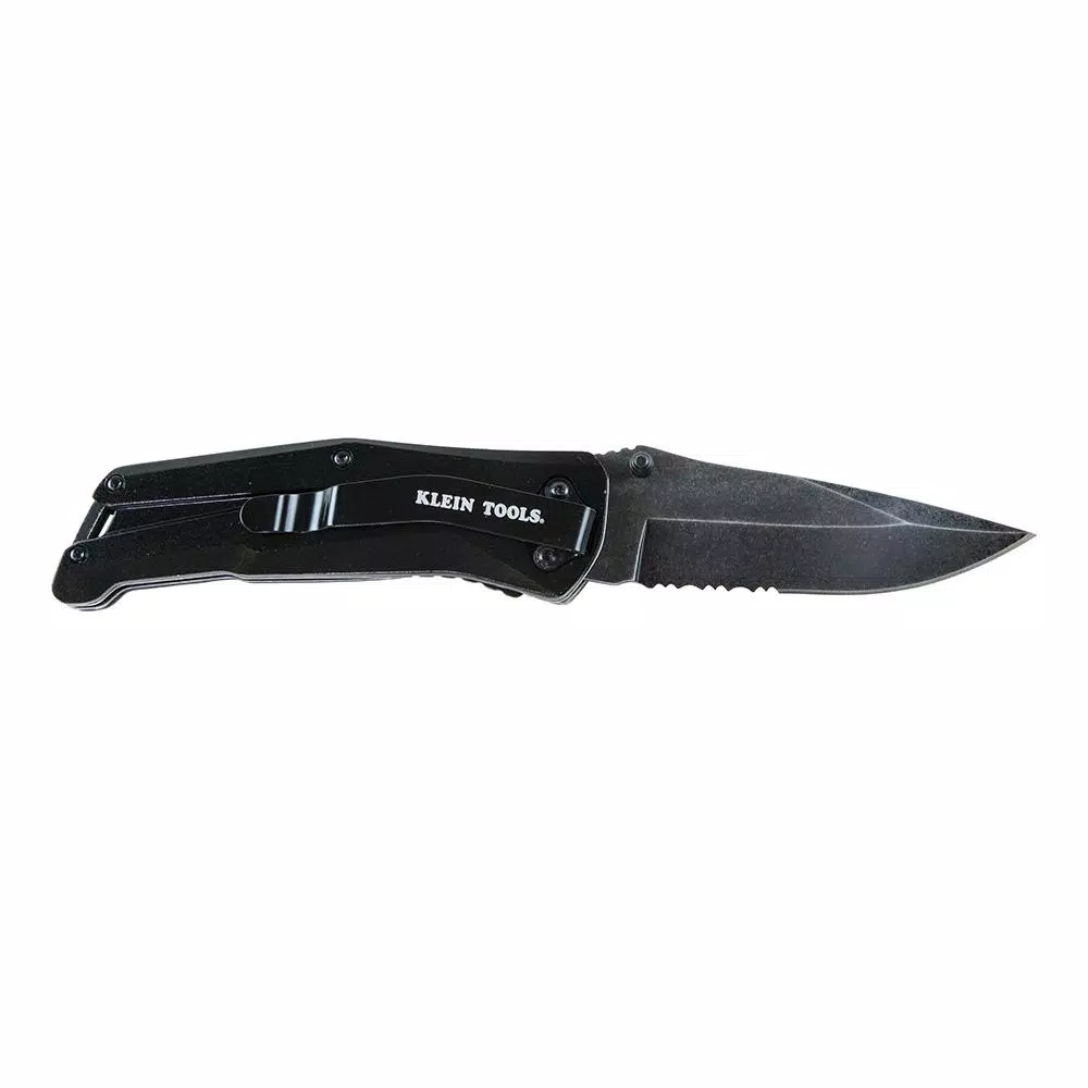 Klein Tools Klein Spring-Assisted Opening Folding Pocket Knife with 440C Stainless Steel Drop Point Blade