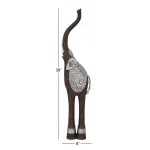 LITTON LANE 38 in. Elephant Decorative Sculpture with Raised Trunk - Brown and Silver Polystone Statuary thumbnail 6