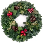VAN ZYVERDEN 24 in. Live Fresh Cut Pacific Northwest Christmas Wreath with Noble Fir and Incense Cedar thumbnail 1