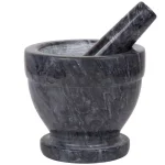 Creative Home Natural Black Marble Mortar and Pestle Set, 5-1/4 in. Stone Grinder for Spices and Herbs thumbnail 1