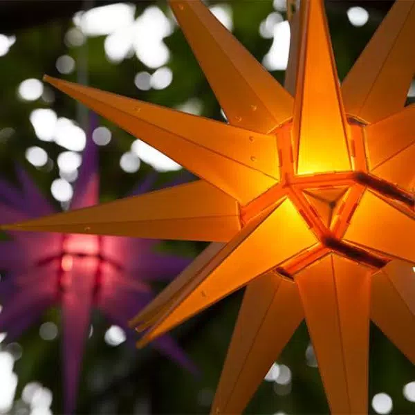 Kringle Traditions 14 in. Illuminated LED Amber Moravian Star Holiday Decoration