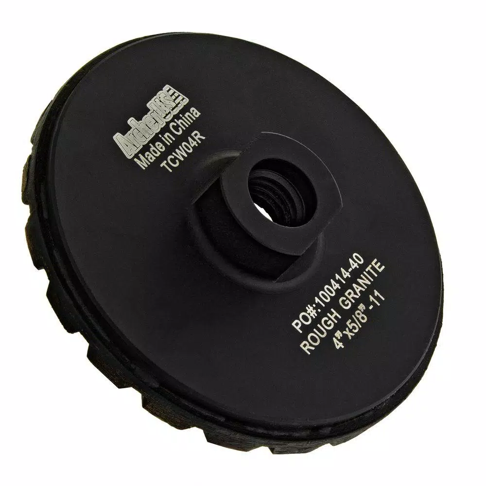 Archer USA Archer PRO 4 in. Turbo Diamond Grinding Wheel, 5/8 in.-11 Thread, Coarse Grit for Concrete and Stone