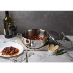 Saveur Selects 4 qt. Tri-Ply Stainless Steel Chef's Pan with Lid thumbnail 7