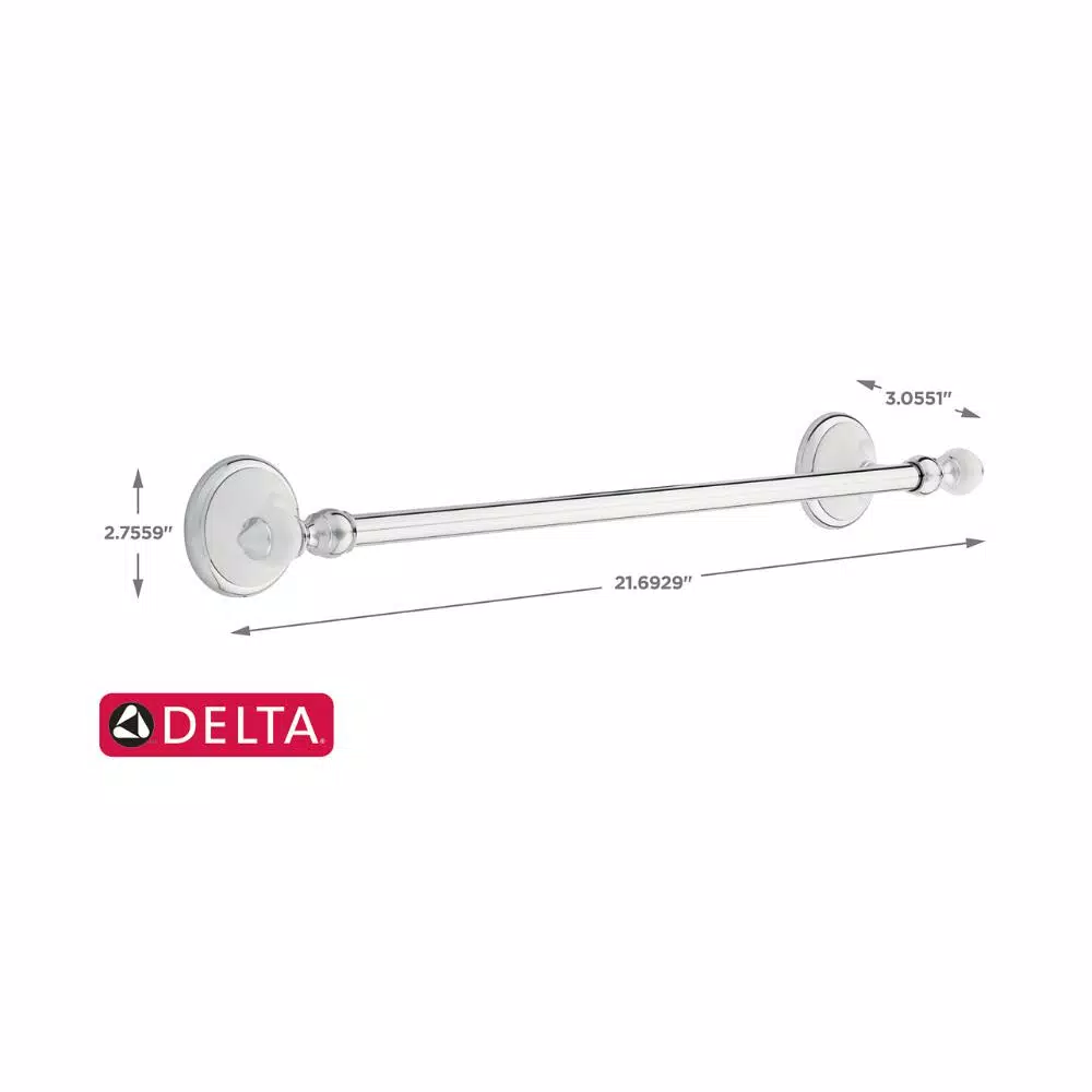 Delta Alexandria 18 in. Single Towel Bar, Chrome and White