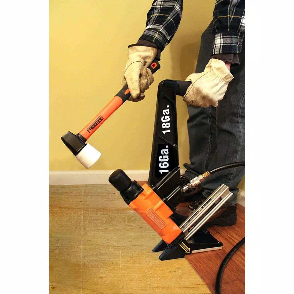 Freeman PF1618GLCN 3-in-1 Pneumatic 16-Gauge and 18-Gauge 2 in. Flooring Nailer