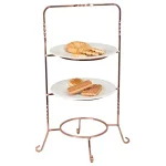 Creative Home 3-Tier Copper Plated Cake Stand & Dessert Display Rack, Handcrafted Iron Tiered Serving Tray thumbnail 2