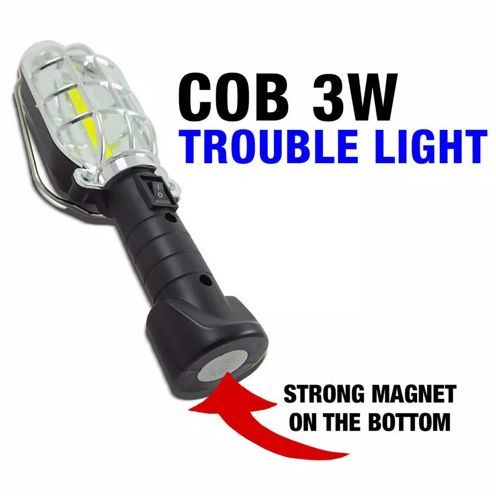 Blazing LEDz COB 3-Watt LED Trouble Light, 240 Lumens, Battery Powered (Pack of 2)