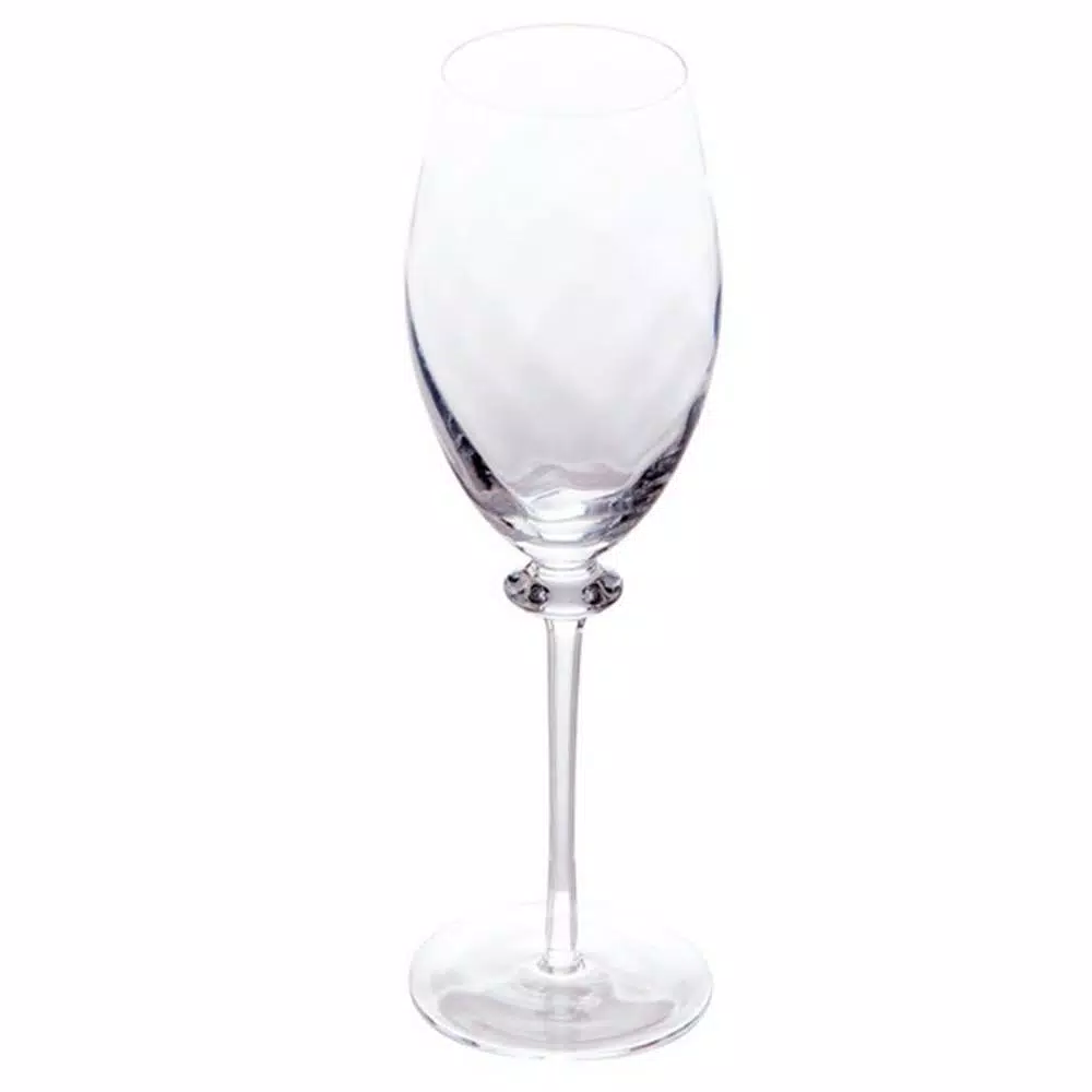 Abigails Romanza All Purpose Wine Glass Set, Handmade Clear Glass, Set of 4