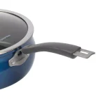 Epicurious 6 qt. Hard-Anodized Aluminum Nonstick Stock Pot with Glass Lid, Blue thumbnail 2