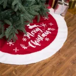 Glitzhome 48 in. Merry Christmas Fabric Tree Skirt with Reindeer and Snowflake Pattern thumbnail 8