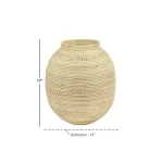 LITTON LANE Large Handwoven Natural Bamboo and Rattan Decorative Vase, 17 in. x 14 in. thumbnail 5