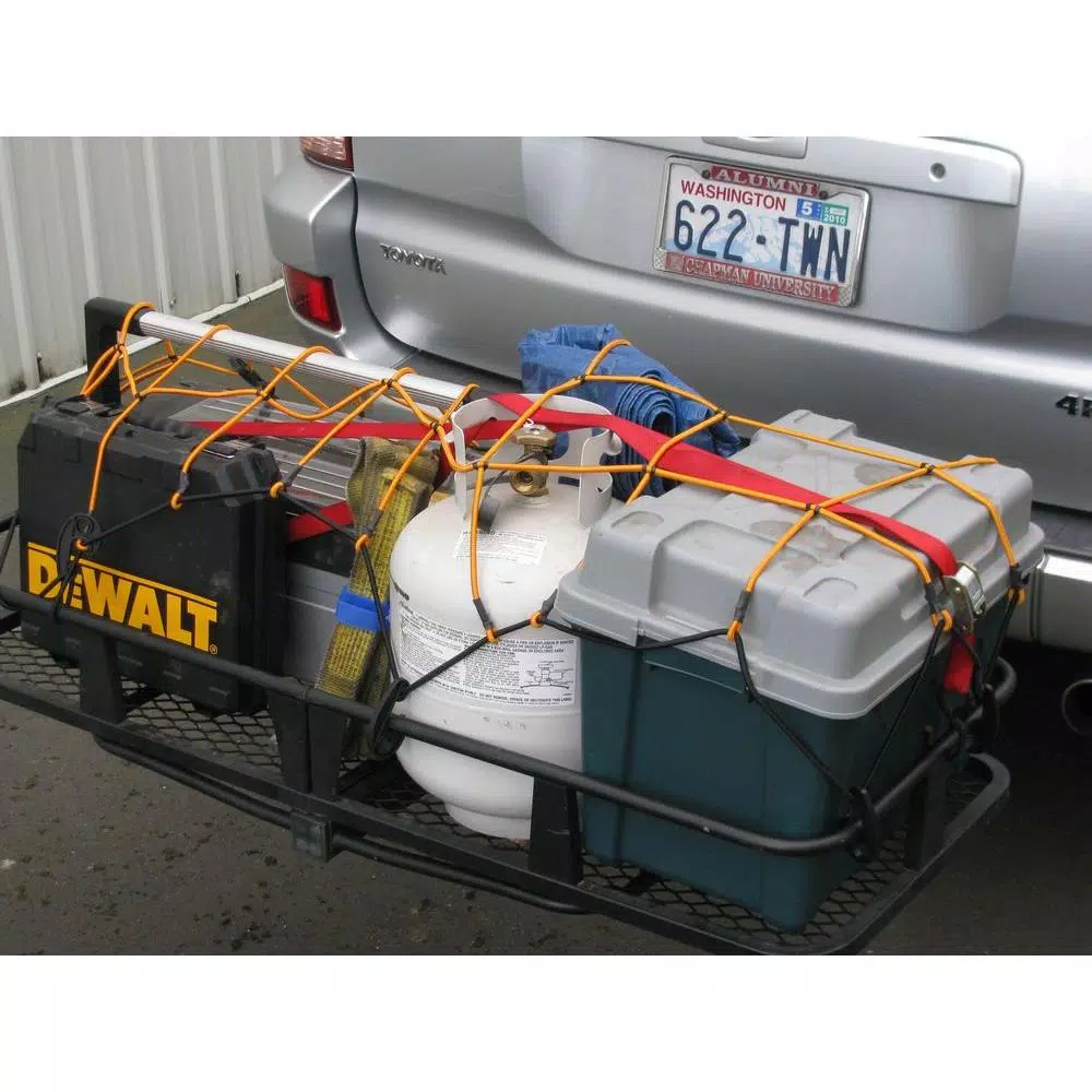 HitchMate 24 in. x 36 in. StretchWeb Heavy-Duty Cargo Net with 12 Hooks and Storage Bag