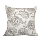 Unbranded E by Design Antique Flowers Floral Print Throw Pillow, 16x16 in, Taupe/Beige thumbnail 1