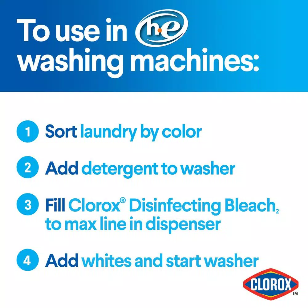 Clorox Disinfecting Bleach Regular Concentrated Liquid, 121 oz (Pack of 3)