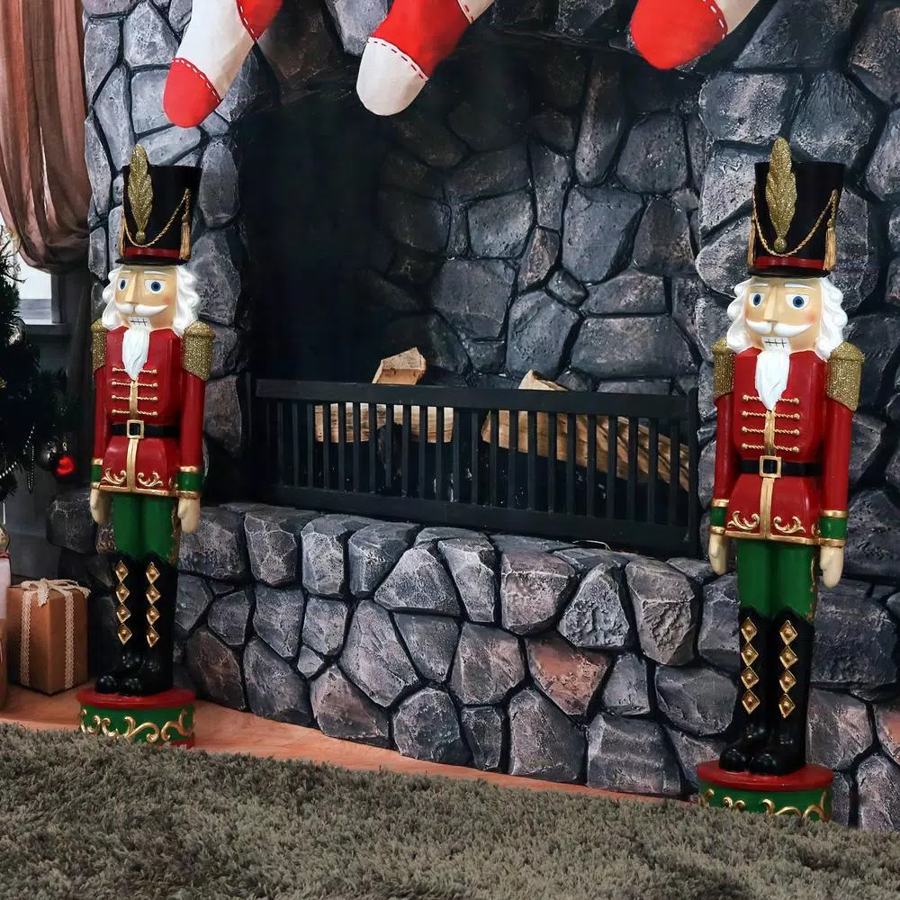 Sunnydaze Decor 37.5 in. Kristoff Nutcracker Soldier Christmas Sculpture (Set of 2)