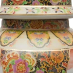 Unbranded Oriental Furniture 18 in. Rose Medallion Satsuma Peacock Porcelain Temple Jar thumbnail 5