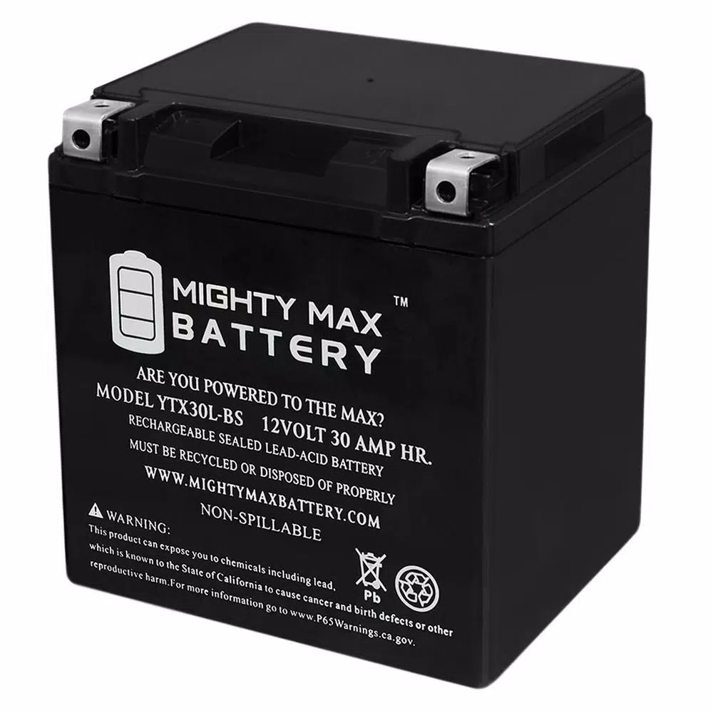 MIGHTY MAX BATTERY YTX30L-BS 12V 30Ah 385 CCA AGM Sealed Lead Acid Powersport Battery