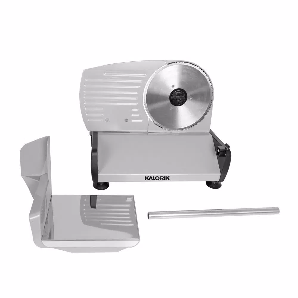 KALORIK 200W Professional Food Slicer with 7.5 in. Stainless Steel Serrated Blade, Silver