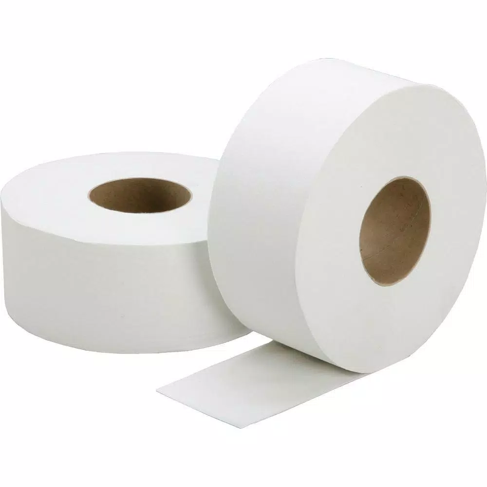 Scott Jumbo Roll White 2-Ply Coreless Toilet Paper, 12 Rolls Per Carton