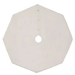 VHC Brands 48 in. Liv Pebble Grey Traditional Christmas Tree Skirt with Nordic Trim thumbnail 2