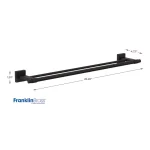 Franklin Brass Maxted 24 in. Double Towel Bar, Matte Black Modern Wall Mounted Bathroom Hardware thumbnail 5