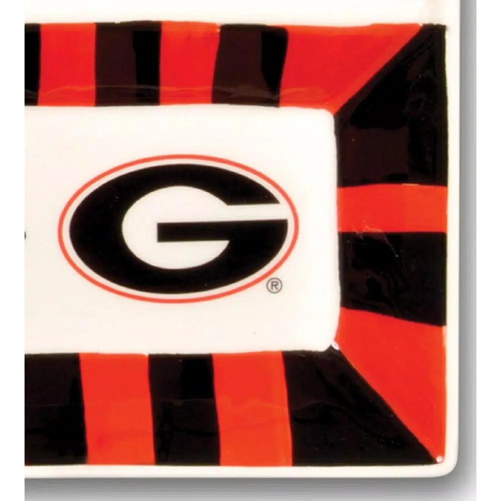 Magnolia Lane Georgia Ceramic 4-Section NCAA Collegiate Tailgating Serving Platter